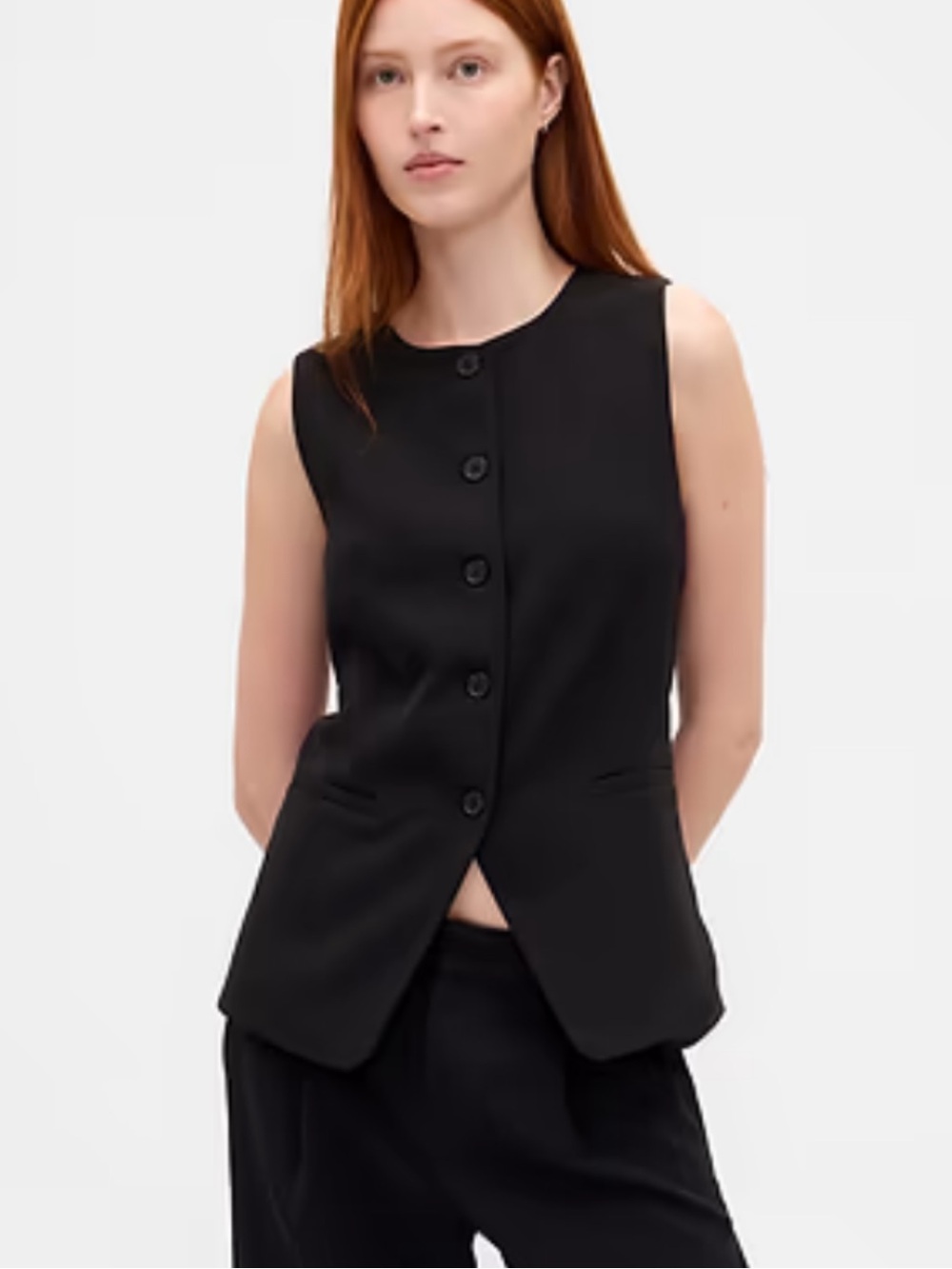 Gap Petite - Longline black vest - XSP - NWT